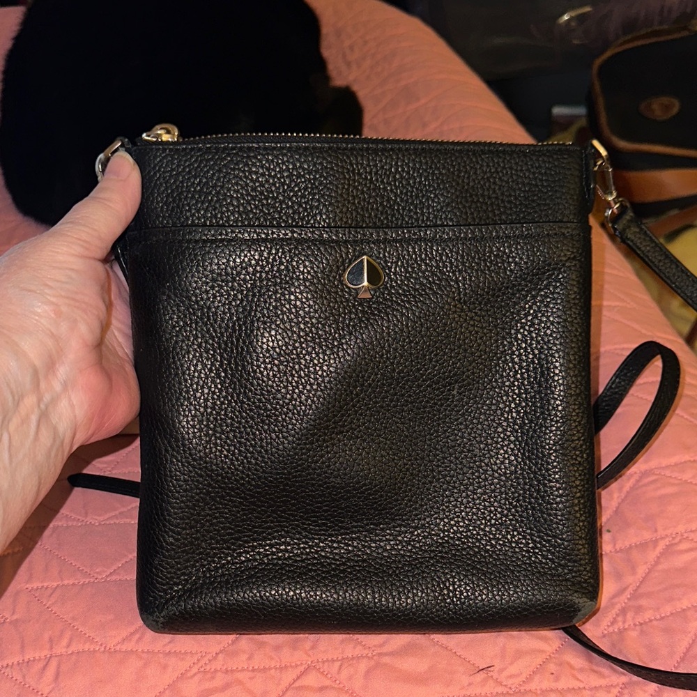 Kate Spade Black Pebbled Polly Swing/Crossbody Bag (A)
